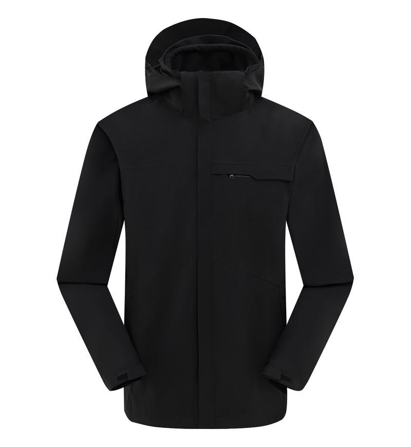 Chaqueta exterior de sellado térmico tres en uno con logotipo impreso personalizado de doble cara polar cálido chaqueta impermeable de negocios de alta gama