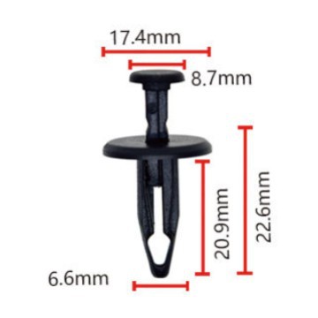 Clips de Fijación para Depósito de Refrigerante B205 OE 6501925 10134407 PA66 para Jeep image 1