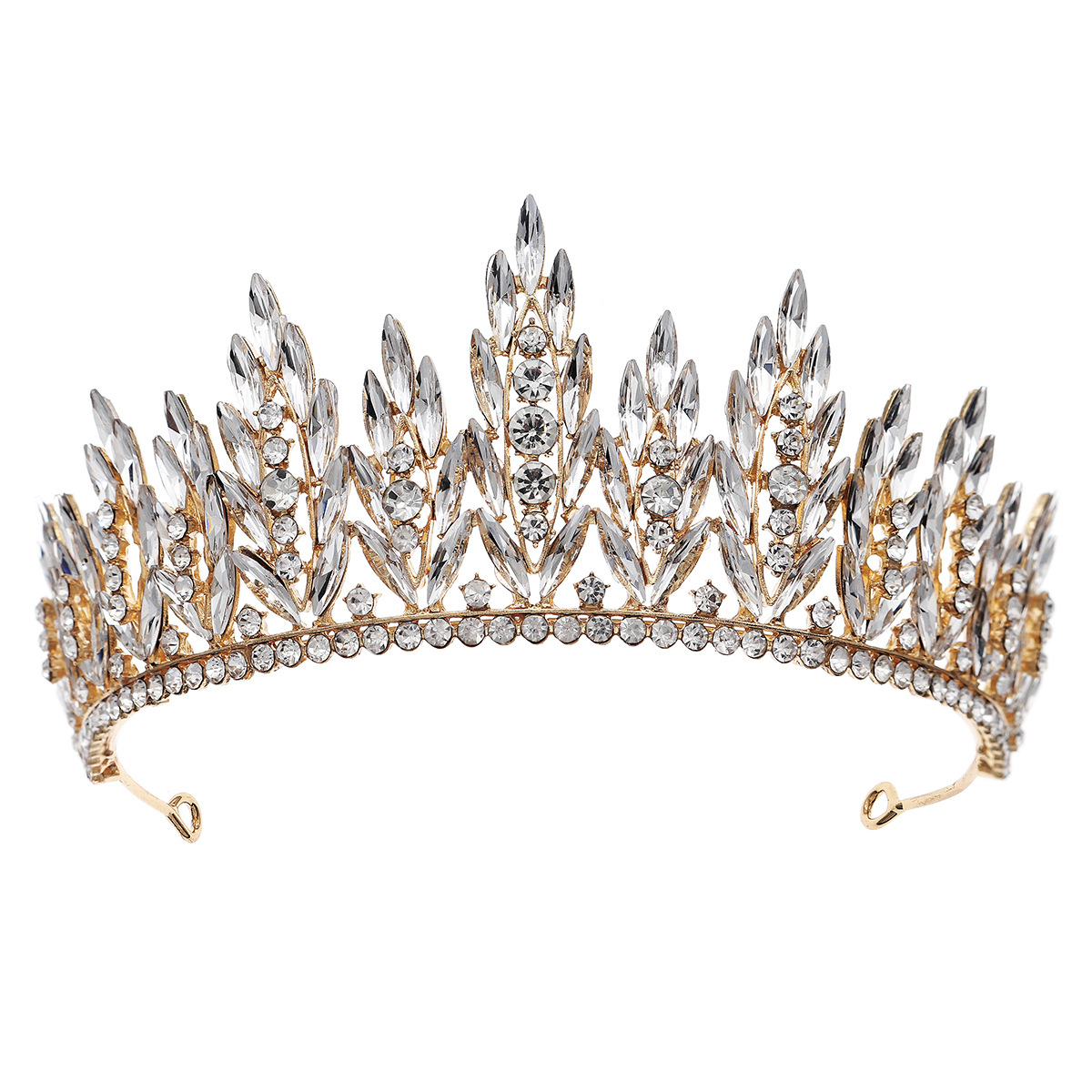 460g Weight Party Headpieces, Crown Hair Accessories Type Rhinestones Inlay Material 1 Piece Quantity Retro Crown Alloy Inlay Rhinestones Party Headpieces Crown