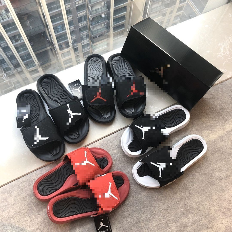 Aj Slippers Pure Original】Men's Velcro Sandals Basketball Sports Outdoor Couple Joe Wu Beach Slippers Wholesale