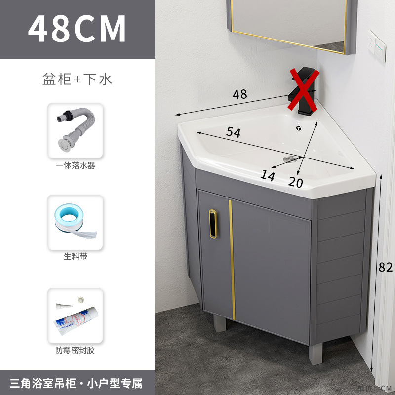 Piso lavabo gabinete combinación pequeño apartamento baño triángulo mesa de lavado esquina lavabo piscina