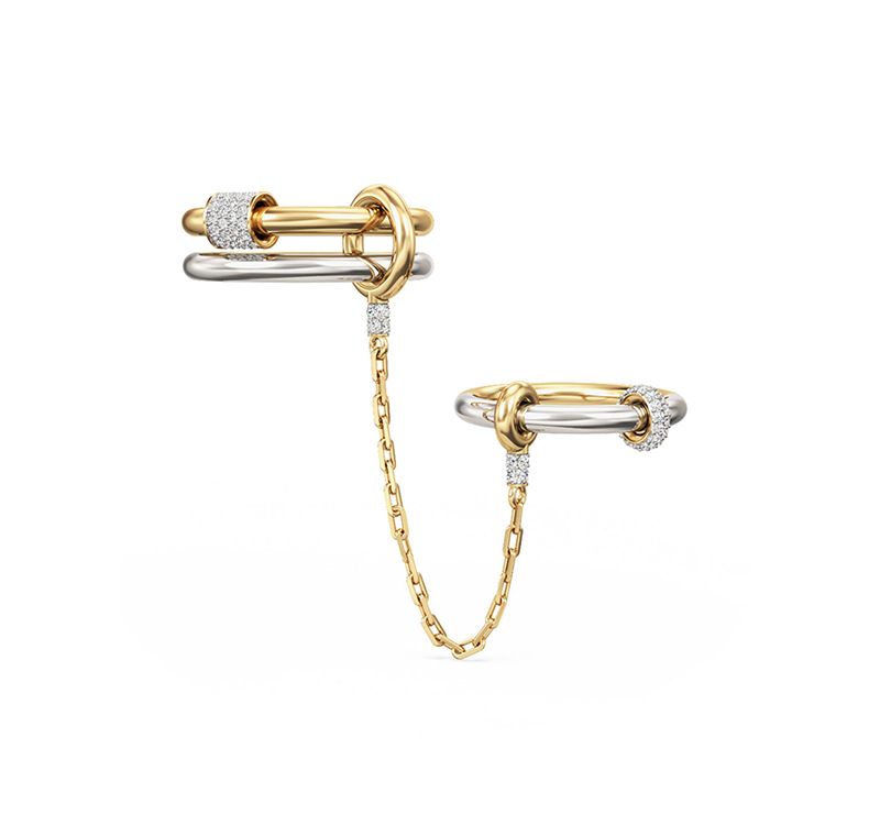 S925 Sterling Silver Diamond Ring Set Luxury Two Tone Jewelry_voghion.com