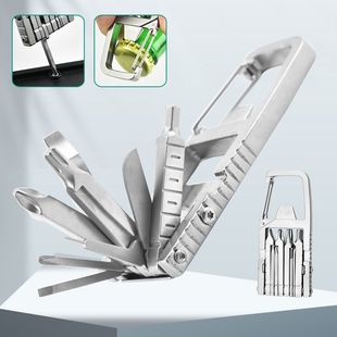 Multifunctional Stainless Steel Combination Tool with Batch Gadget, Mobile Phone Holder, Folding Outdoor Bottle Opener