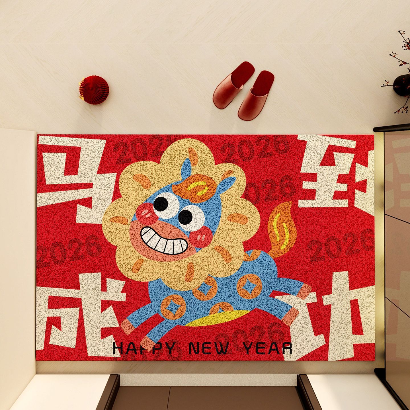 Halkfri dörrmatta av öglefiber för entrén_voghion.com