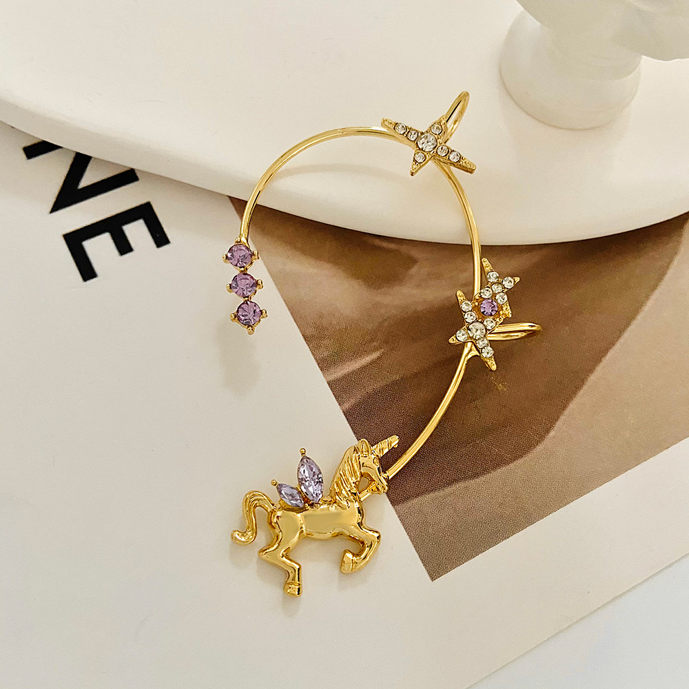 Fashion Diamond Butterfly Ear Drop Female Non-pierced Alloy Ear Clip display picture 3