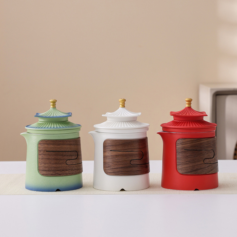 Forbidden City Cultural and Creative Stoneware Travel Tea Set Ceramic Handheld Quick Cup One Pot Four Cups Outdoor Camping Tea Cup Customization Forbidden City Cultural and Creative Stoneware Travel Tea Set Ceramic Handheld Quick Cup One Pot Four Cups Outdoor Camping Tea Cup Customization