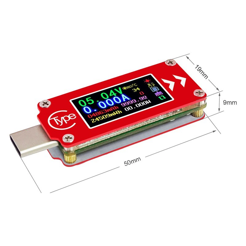 Обнаружение RUND TC64 Type-C амперметр напряжения емкость измерение температуры PD тестер быстрой зарядки