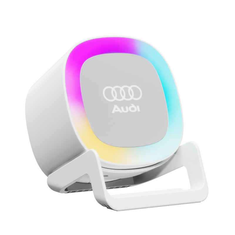 3-in-1 Bluetooth RGB デスクランプオーディオ多機能ナイトライトワイヤレス 15W 高速充電デジタルワイヤレス充電器|undefined