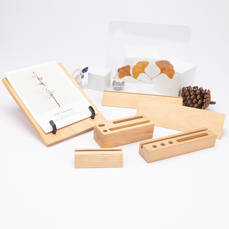 木造の台座の食事の札のはがきの卓上カレンダーの木製の台座のホテルのメッセージボードの木製の台座のアクリルの台座|undefined