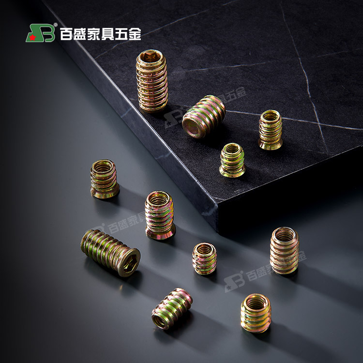 Internal and external teeth nut M10 countersunk head Iron internal and external teeth screw Iron Thorn nut straight-through internal and external teeth furniture embedded nut