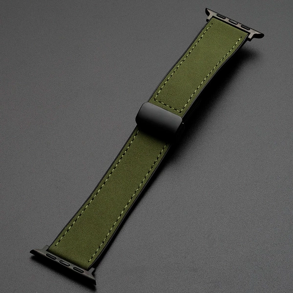 Military green (silicon crazy horse pattern magnetic buckle)