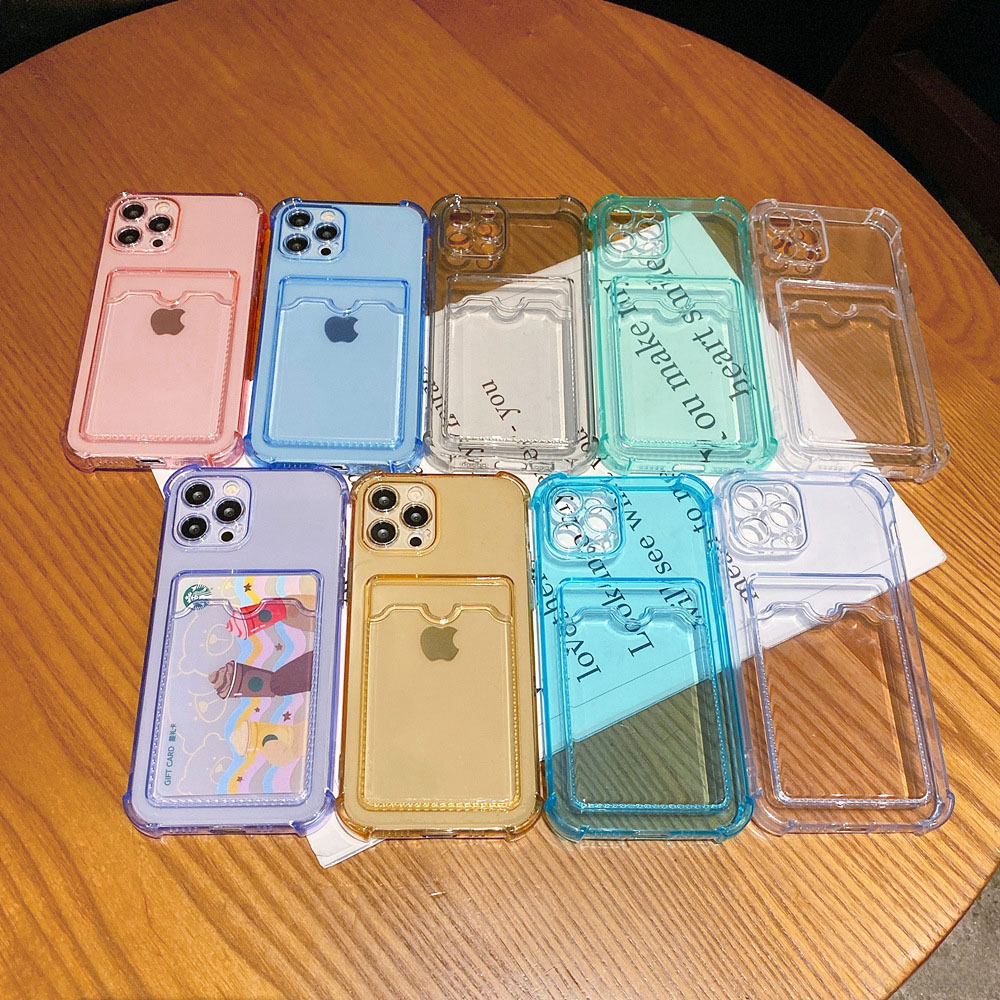 The Card Holder Is Suitable for Apple 14 Mobile Phone Cases with Four-Corner Anti-Fall Protection, iPhone 1615Pro Protective Case, 14 Soft Xsmax Full Cover