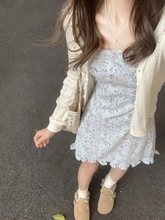 镂空开衫春夏薄款空调衫配吊带连衣裙披肩外搭针织白色短款上衣女