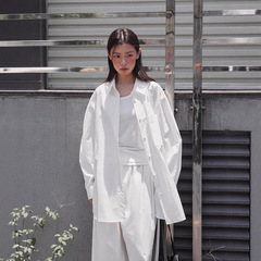 爱与南希十三行2025秋季韩系宽松纯色慵懒风休闲长袖衬衫女02640