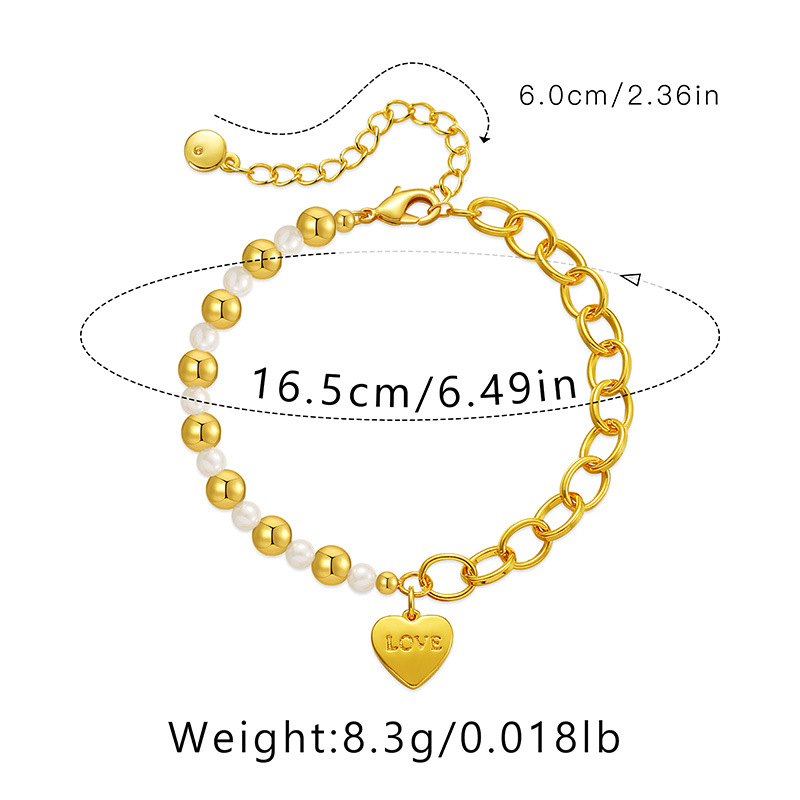 Fashion Heart Shape Copper Plating Bracelets 1 Piece