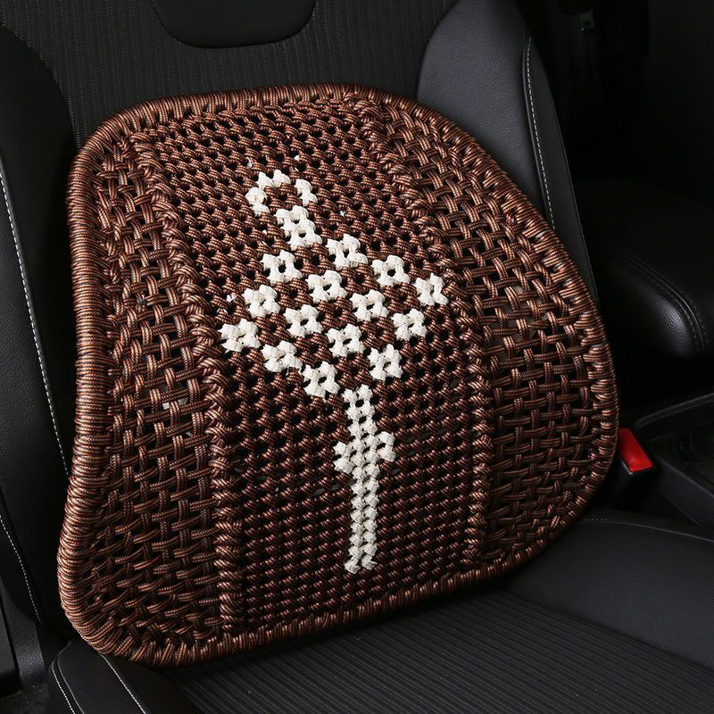 Hand-Woven Car Lumbar Support with Thickened Steel Tube Backrest, Non-Deformable Waist Protection Car Cushion, Backrest Cushion, Summer Hot-Selling Wholesale