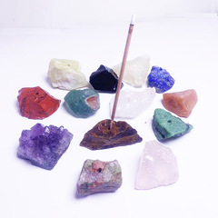 Wholesale natural crystal raw material incense burner, crystal ore incense holder base, crystal incense burner base