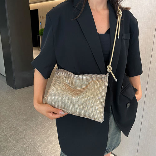 Leisure Diamond-embellished Handbag for Women 2024 Spring New Arrival High-end Stylish Underarm Bag Fashion Simple Large Capacity Shoulder Bag