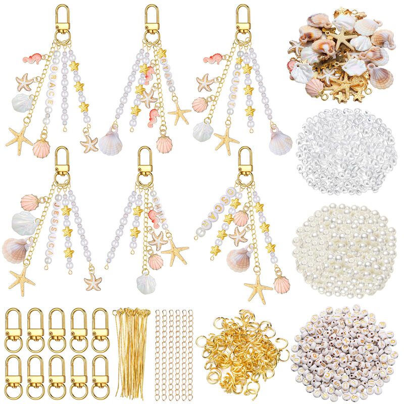 Cross-Border 776-Piece Shell Keychain Making Set DIY Keychain Chain Marine Series Crafts Keychain Cross-Border 776-Piece Shell Keychain Making Set DIY Keychain Chain Marine Series Crafts Keychain
