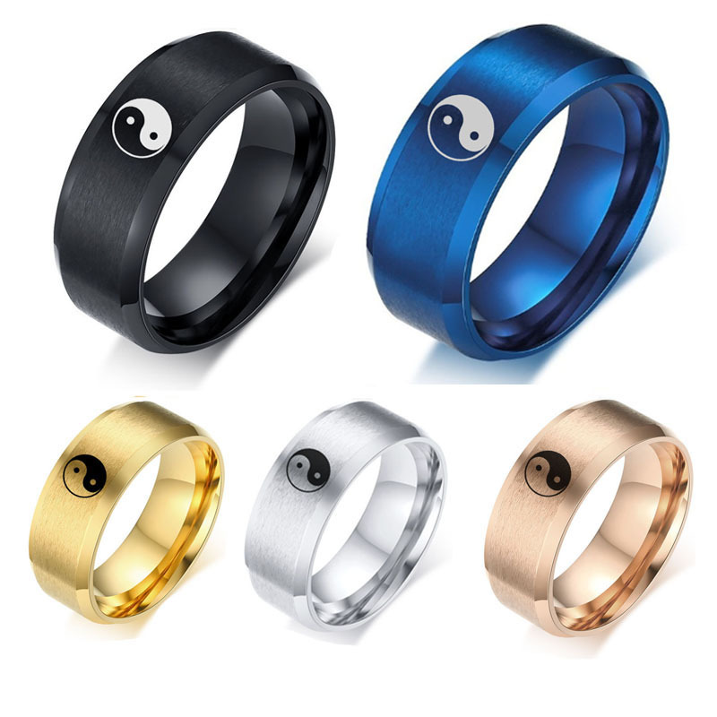 Matte glossy ring stainless steel for men and women