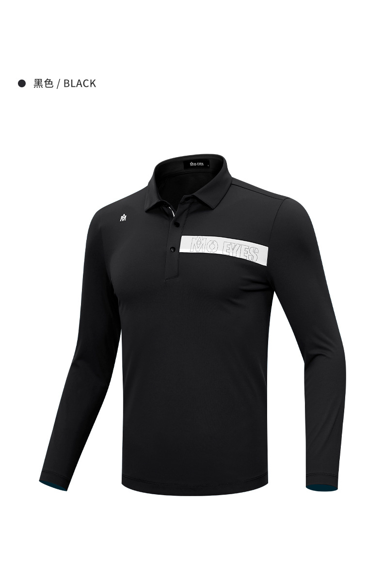 Áo polo thể thao golf Moeyes Magic Eye dài tay thu đông cho nam — M23YF016-màu xanh lam rực rỡ, M23YF016-màu trắng, M23YF016-Đen chi tiết 8