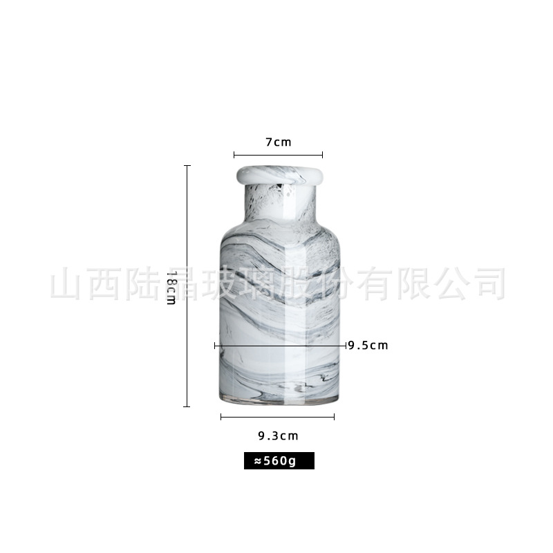 Jarrón de Cristal con Diseño de Niebla de Color Verdadero, Estilo Europeo, Jarrón de Cristal Hecho a Mano, Decoración para el Hogar, Adorno