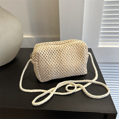 Summer Mini Hand-woven Bag for Women, 2023 New Trendy Fresh and Natural Country Style Crossbody Grass Woven Small Square Bag