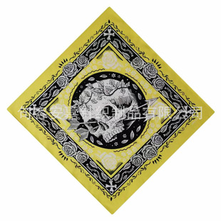 European and American Style Cotton Bow and Arrow Flame Ghost Head Square Scarf Cycling Mountaineering Outdoor Halloween Decorative Face Scarf