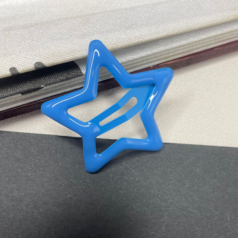 Nuevo pin de cabello de dopamina pentagonal goteo de aceite pin de cabello de borde lateral de mujer pin de cabello roto pin de cabello BB pin pequeño toque