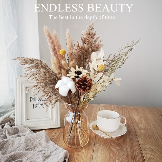 2026文艺复古天然干花束雏菊兔尾草尤加利ins北欧风家居装饰马年