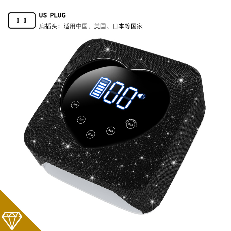 Nuevo diamante de parche transfronterizo, lámpara de manicura inalámbrica, máquina de fototerapia, carga LED, lámpara de parrilla de manicura portátil, tienda de manicura
