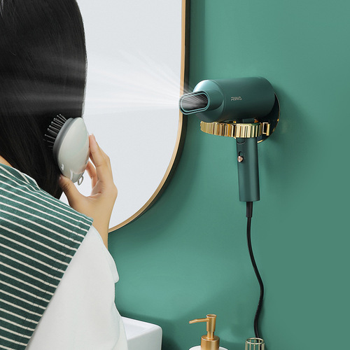 Hair dryer rack, no punching, household bathroom hair dryer storage rack, traceless storage rack, wall-mounted hair dryer rack
