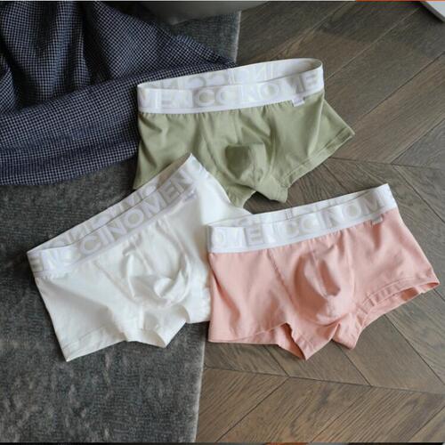 Hip lifting solid color low waist men's underwear sports youth boxer briefs Japanese design men's inner jacquard fabric