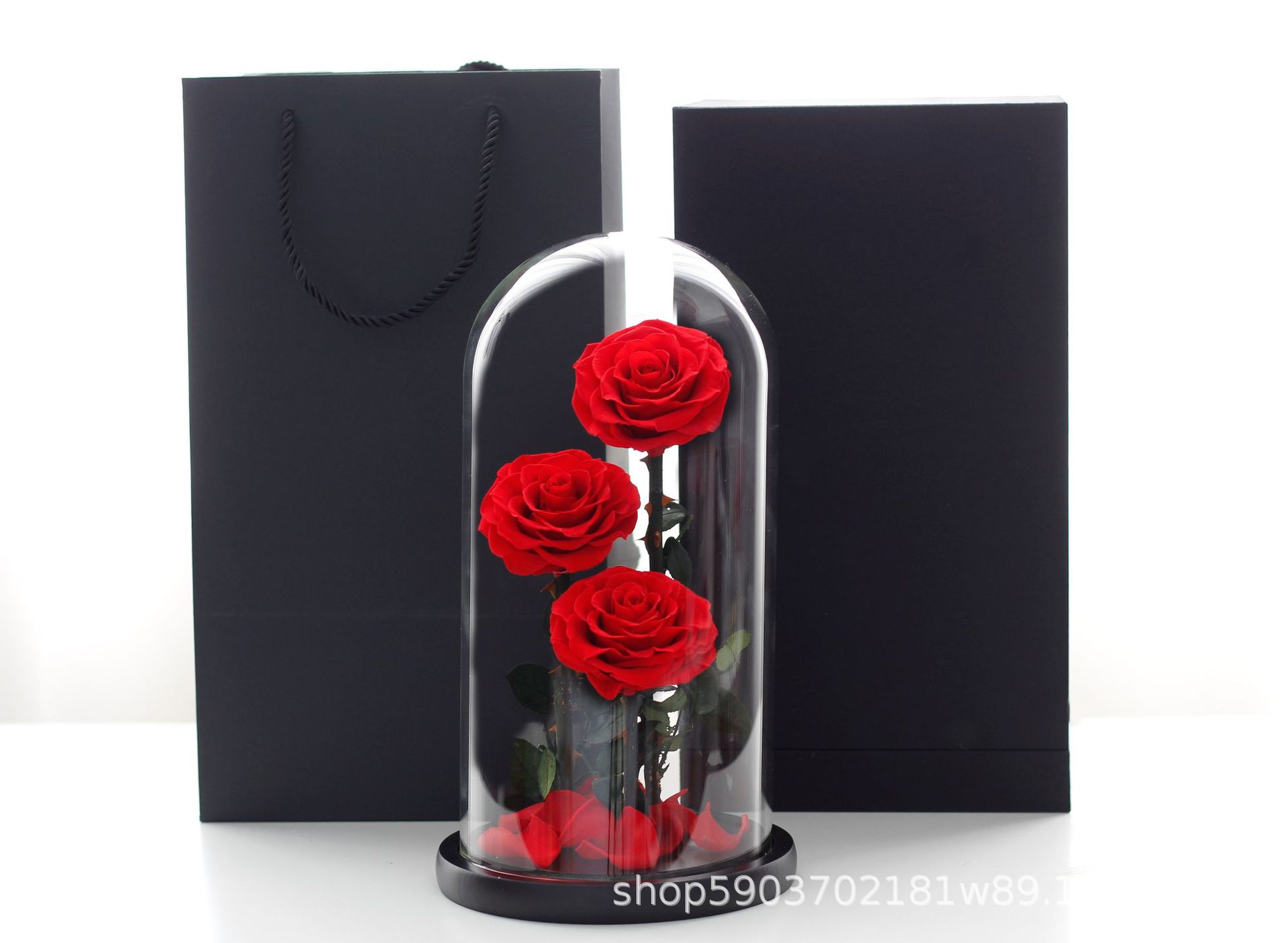 Rosa Eterna Cubierta de Cristal, El Principito, Tres Vidas, Tres Mundos, Caja de Regalo para Novia, Ramo para el Día de San Valentín