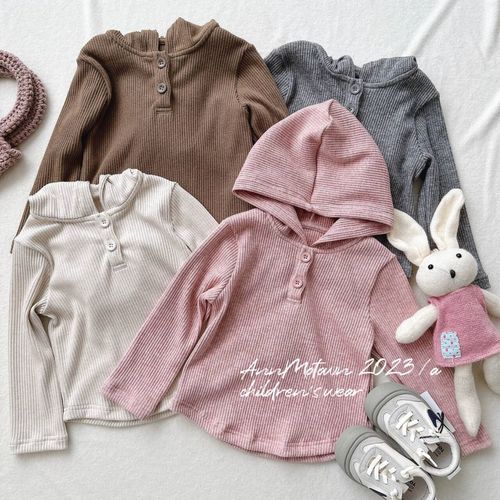 柠里女童韩系童装2024年春秋新款儿童休闲百搭日常针织连帽上衣潮