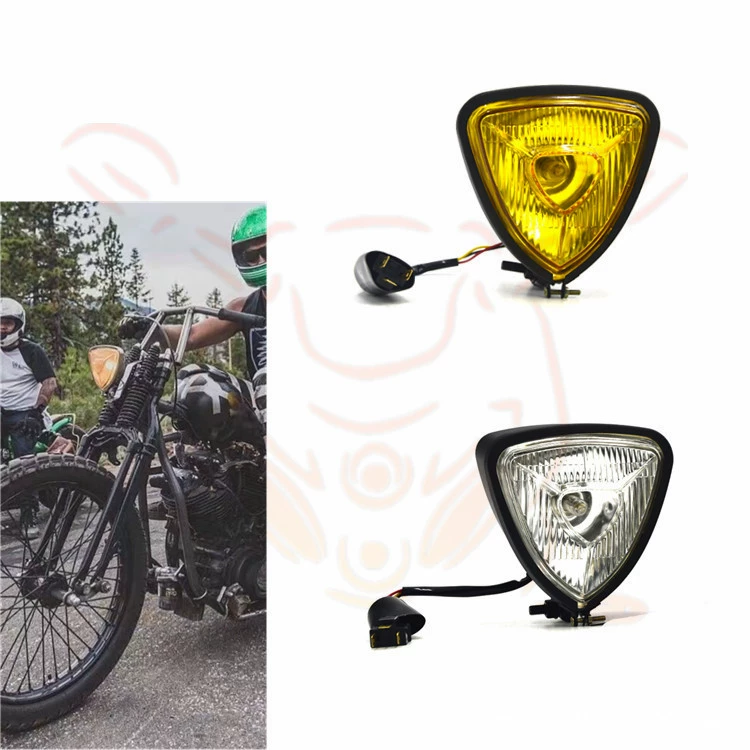 Мотоциклетная ретро-модифицированная фара, треугольная металлическая фара, ретро-фара, старая Harley Stick King SR400