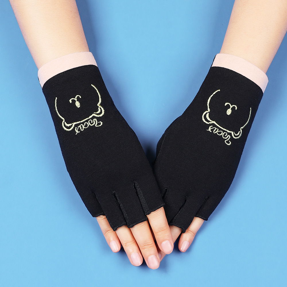 Guantes de protección solar con los dedos descubiertos, mujeres delgadas, conducción de verano, ciclismo, antideslizante, antiultravioleta, recolección de té, manicura, guantes de medio dedo