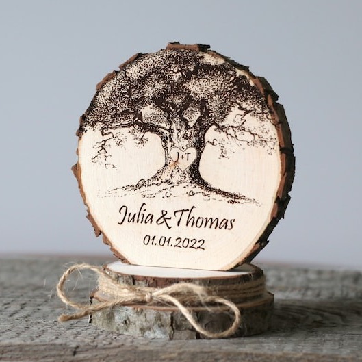 Amazon Hot Sale Personalized Love Tree Nombre Decoración de mesa Decoración de pastel de boda Personalizada image 2