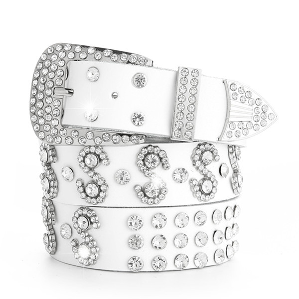 Cinturón de cuero para mujer con accesorios de diamantes de imitación Cinturón ancho de jeans de estilo coreano de moda con incrustaciones de diamantes