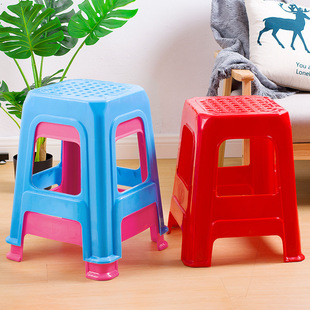 Drop-resistant large stall table and chair shoe changing stool thickened home plastic stool plastic beach chair adult square stool wholesale