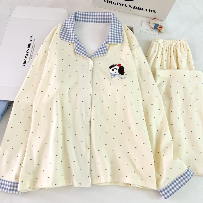 Al por mayor transfronterizo invierno nuevo pijama de mujer de terciopelo caliente mangas largas cardigans con la solapa simple ropa de hogar de alta calidad