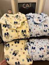 珊瑚绒睡衣女冬加厚加绒可爱卡通麻美吉可外穿毛绒家居服