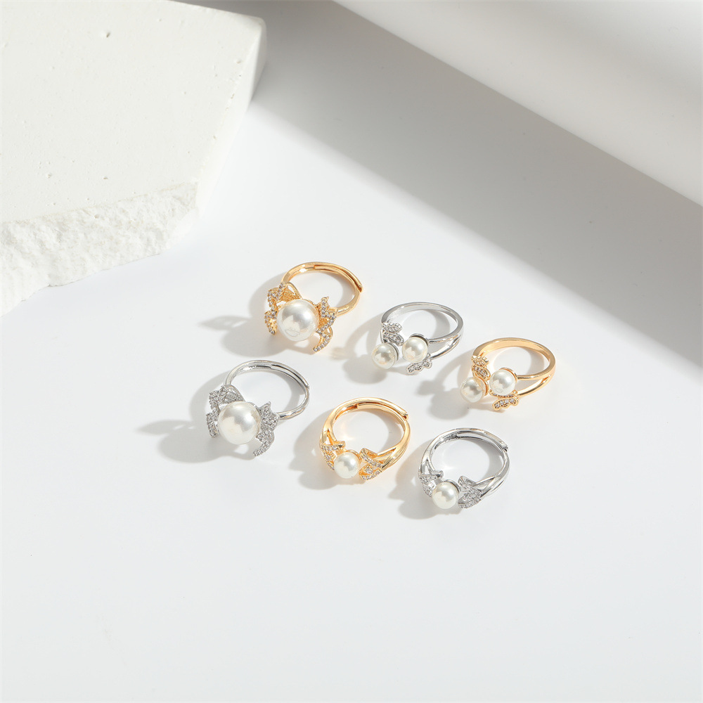 Anello aperto cuban retrò squisito con design a fiocco artistico_voghion.com