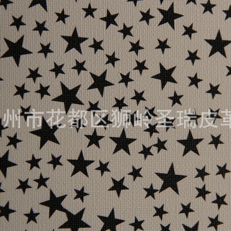 厂家直销批发 江苏印刷图案皮革 五星纹SR-1565大量现货