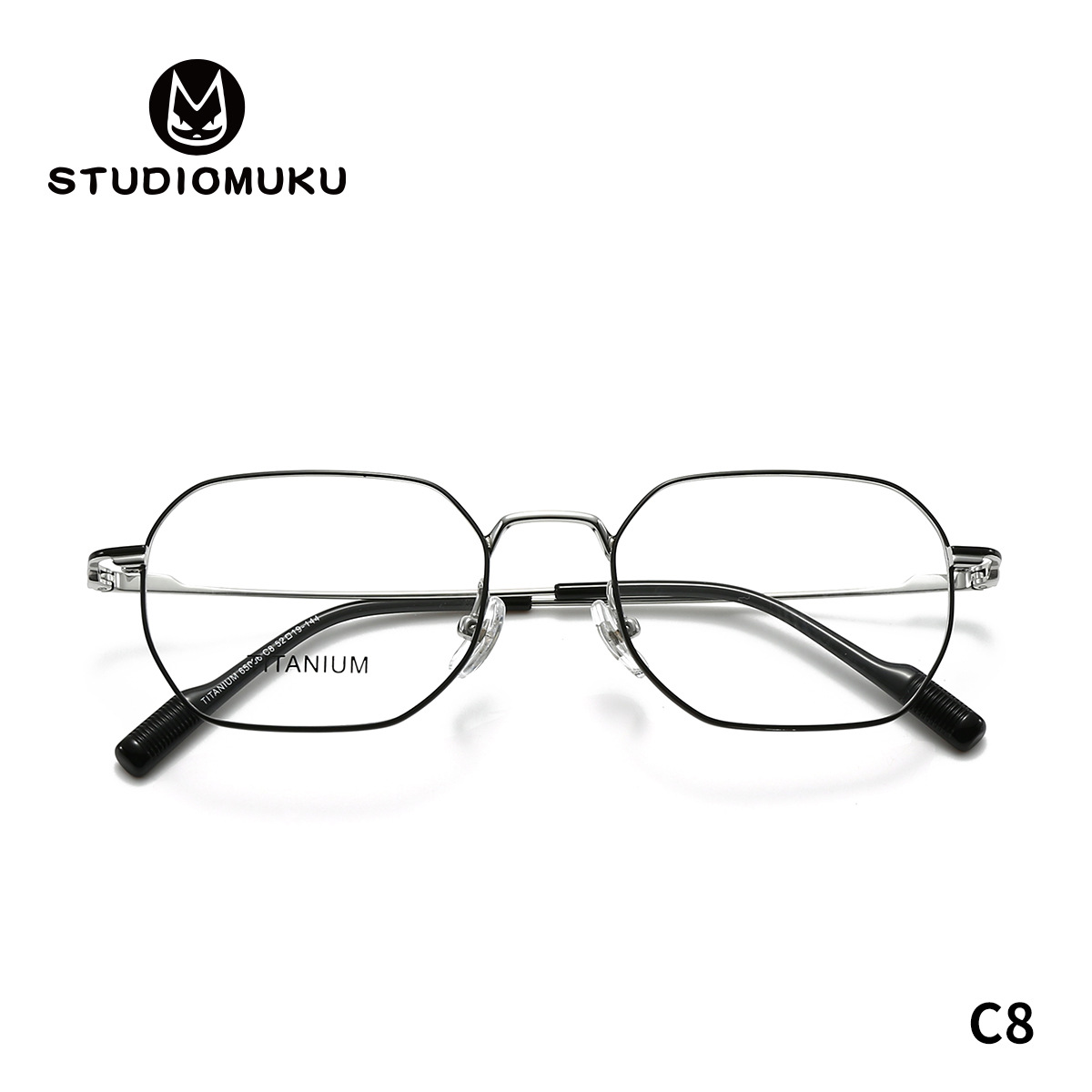 STUDIOMUKU gafas de madera cool retrógrado buen marco de gafas poligonal superligero marco de gafas minimalista