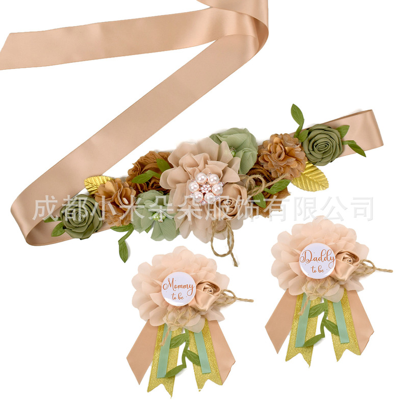 New Amazon cross-border maternity flower wedding dress waist seal party decoration birthday party photo Photo Commemorative