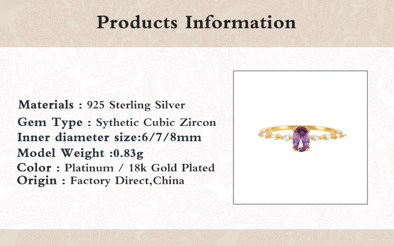 Simple Style Geometric Sterling Silver Inlay Zircon Rings 1 Piece