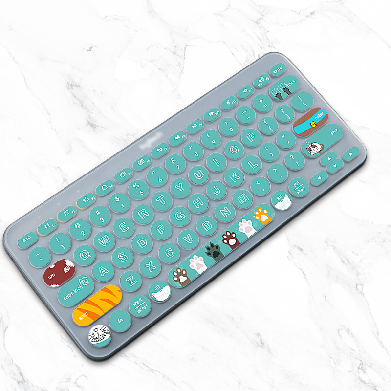 Aplicable a Logitech K380 Bluetooth pintado color teclado película protectora de silicona a prueba de polvo teclado película protectora al por mayor