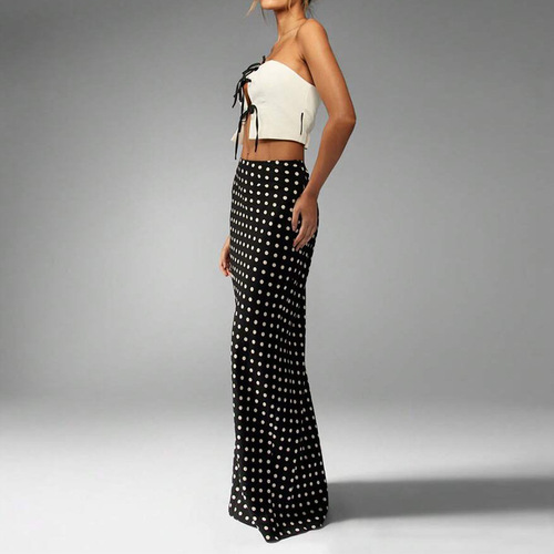 Cross-border eBay Amazon foreign trade half-length skirt 2025 summer European and American temperament body-shaping polka dot one-step skirt for women