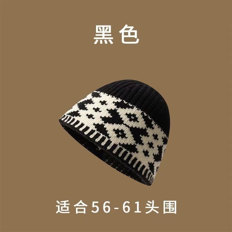 秋冬季女款显脸小针织毛线帽时尚潮流冷帽2025新款超好看菱格帽子|undefined